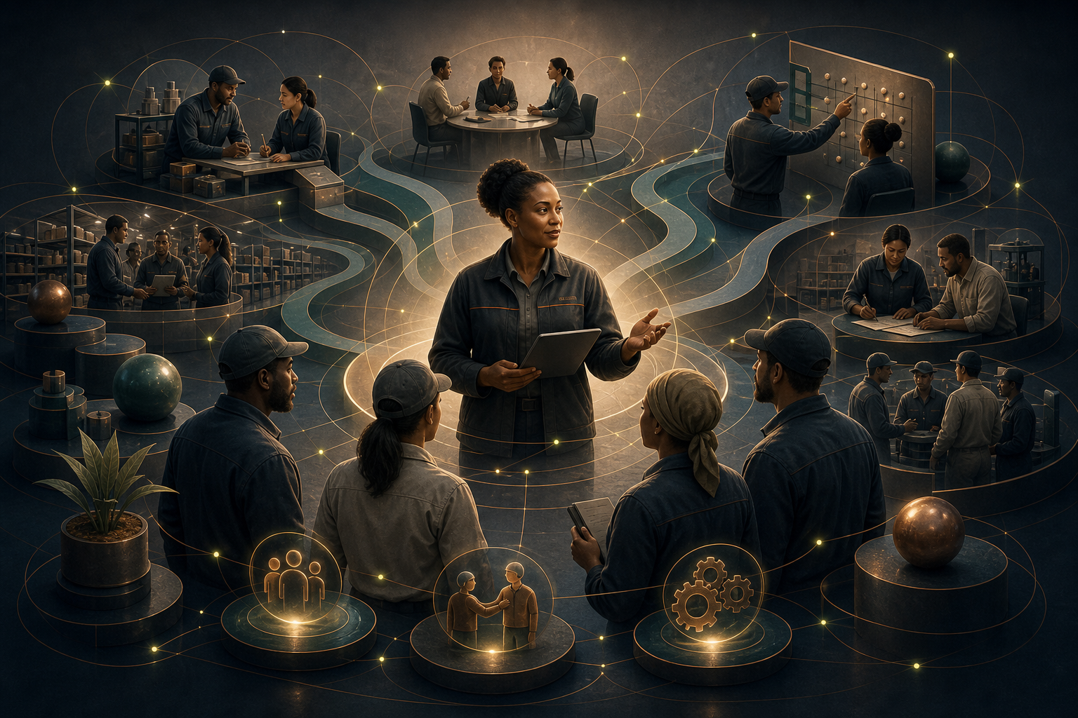 Supervisors gaining support, authority, and operational clarity inside a connected workplace system.