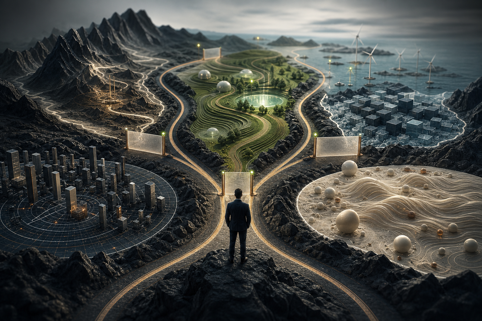 A strategic market landscape with multiple industry pathways and opportunity signals.