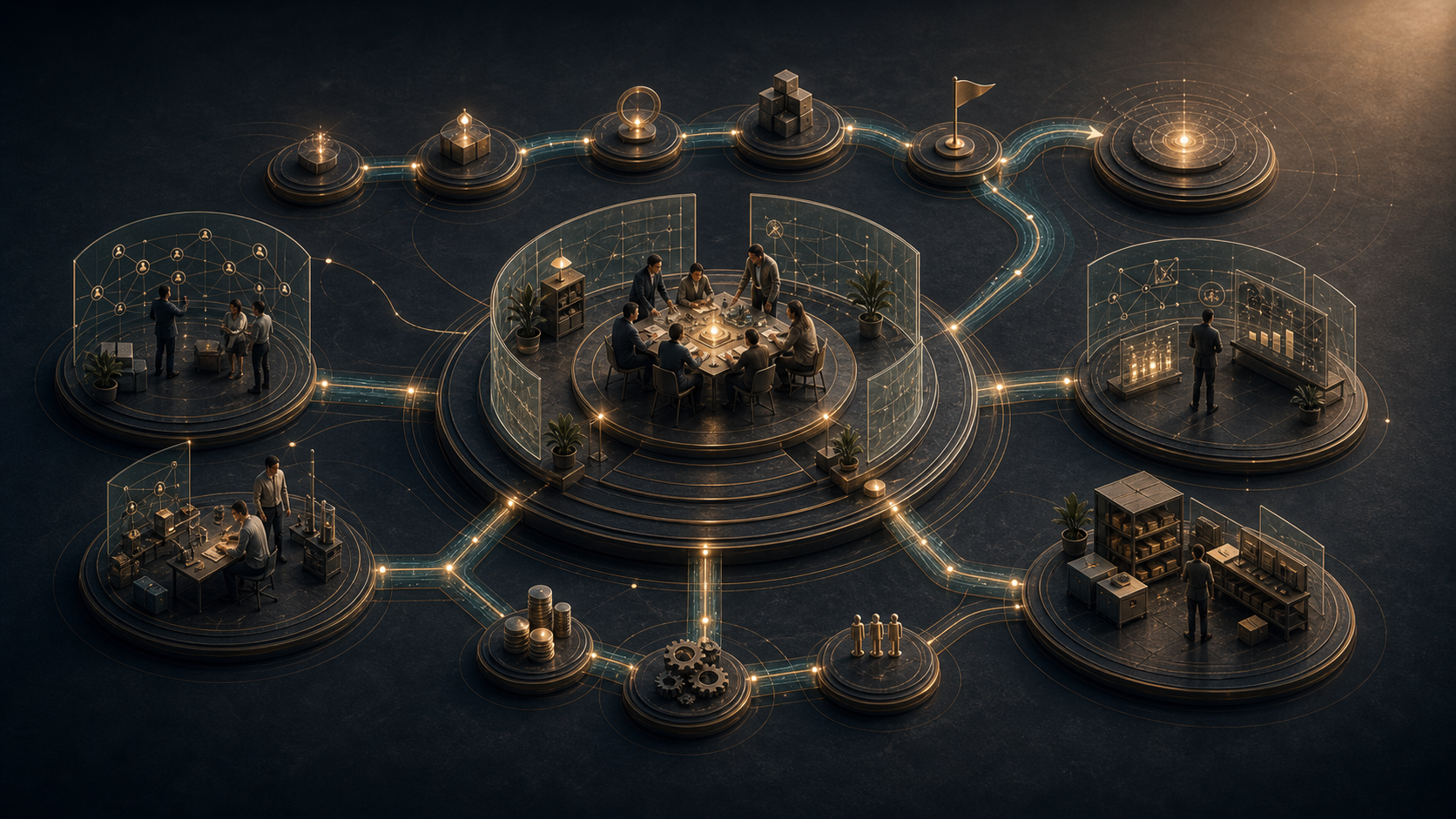 Startup project system coordinating uncertainty, resources, milestones, founder decisions, and execution pathways.