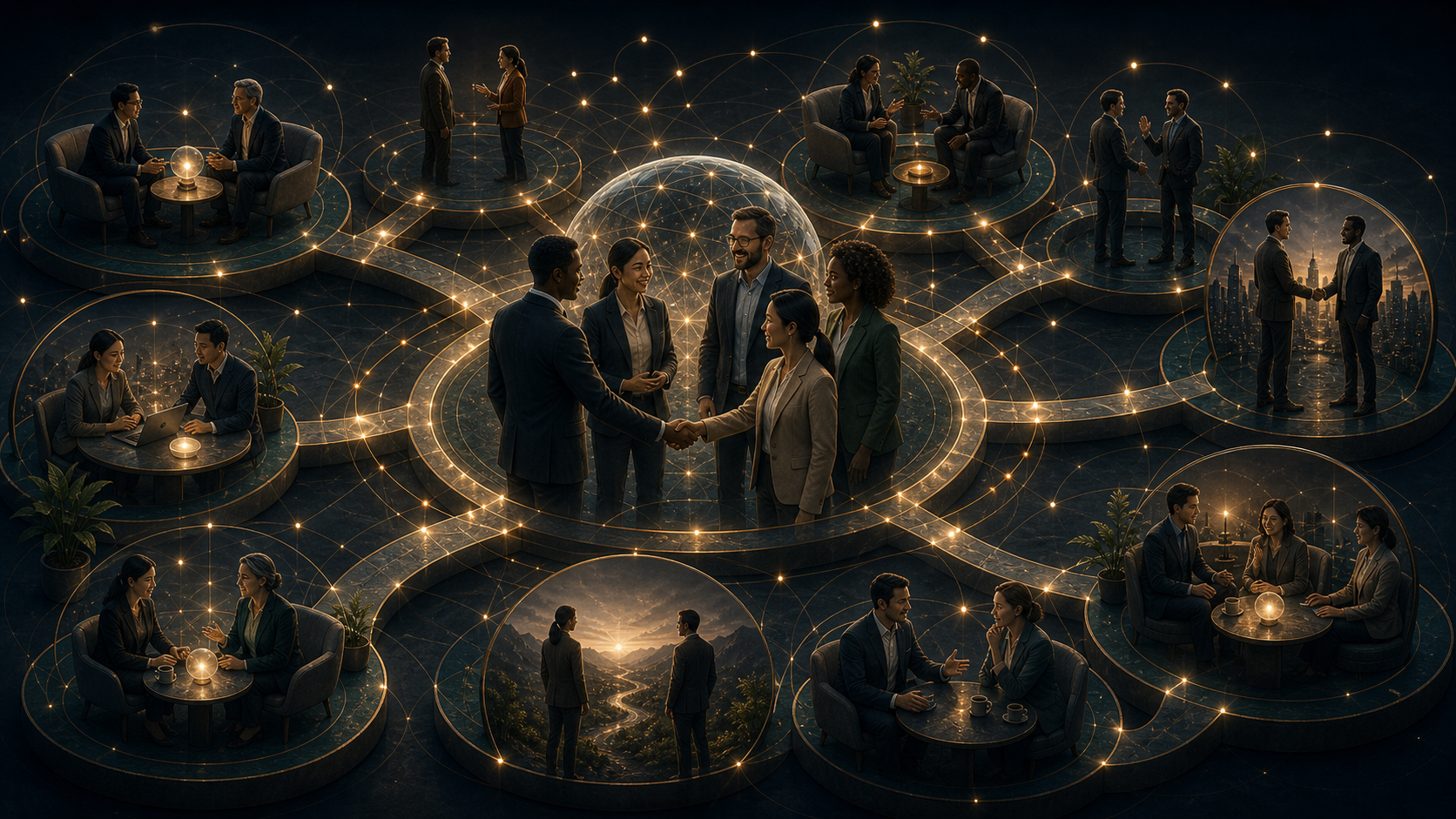 Strong professional relationships and trust networks creating shared support and opportunity.