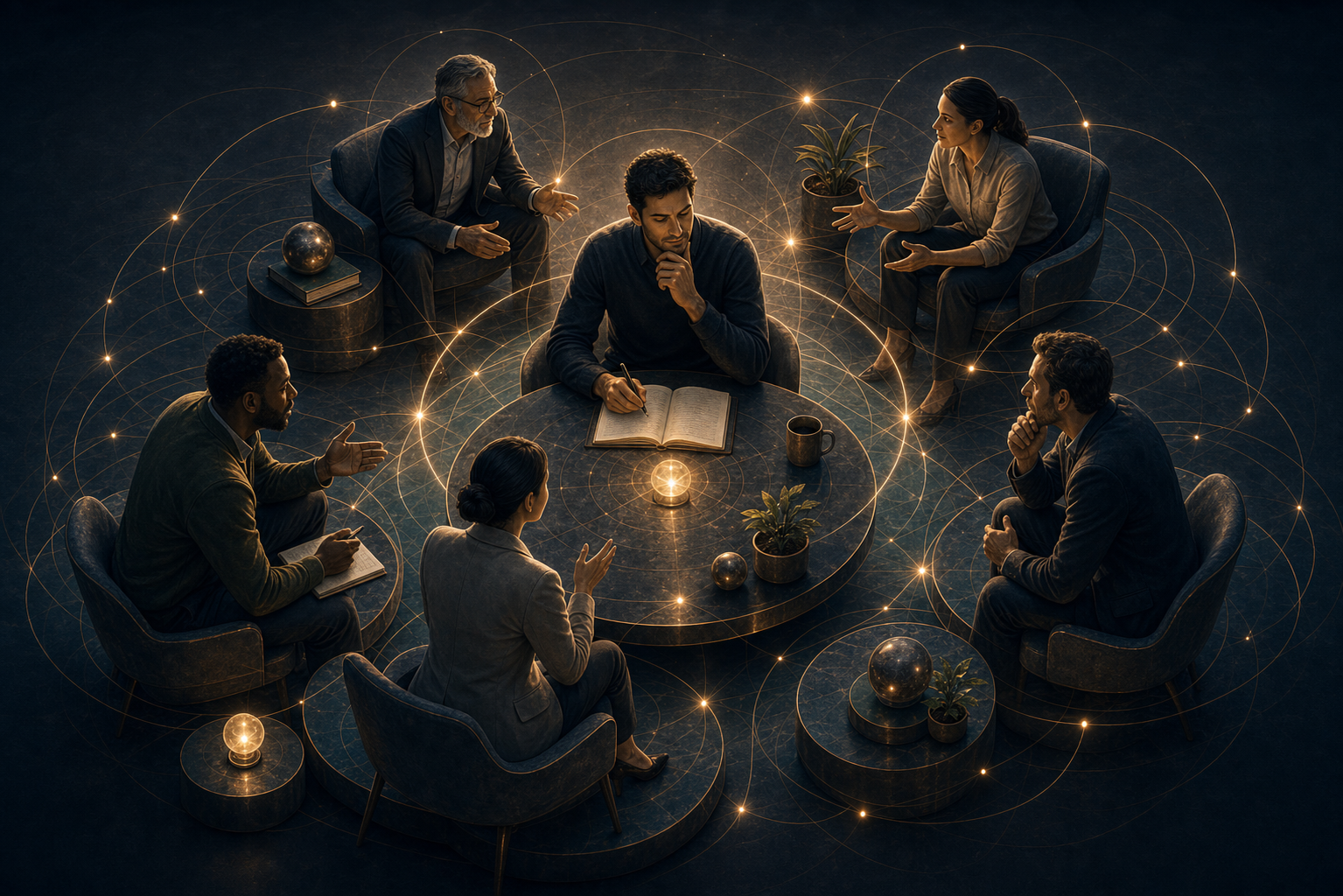 A trusted circle of mentors, peers, challengers, and collaborators shaping personal success.