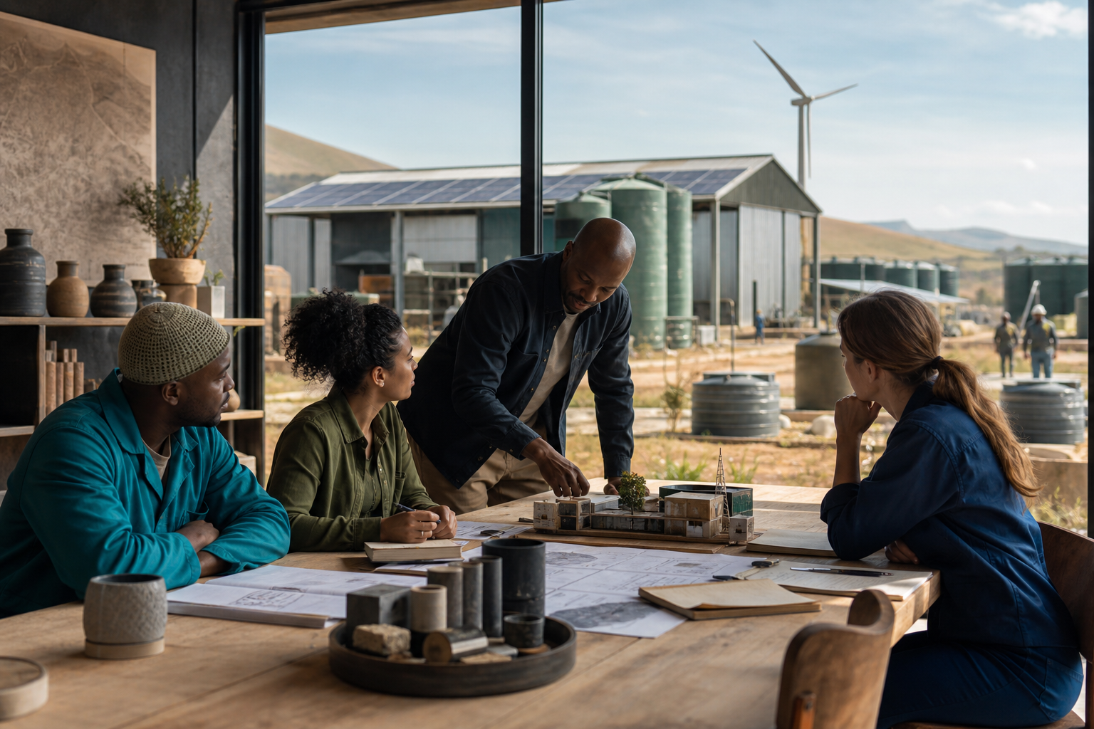 A team reconciling local production, water, energy, inventory and operating records at a South African production site.